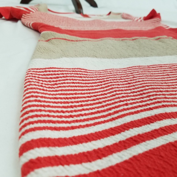Anthropologie Lilka dress stripes orange tan L - Picture 6 of 7